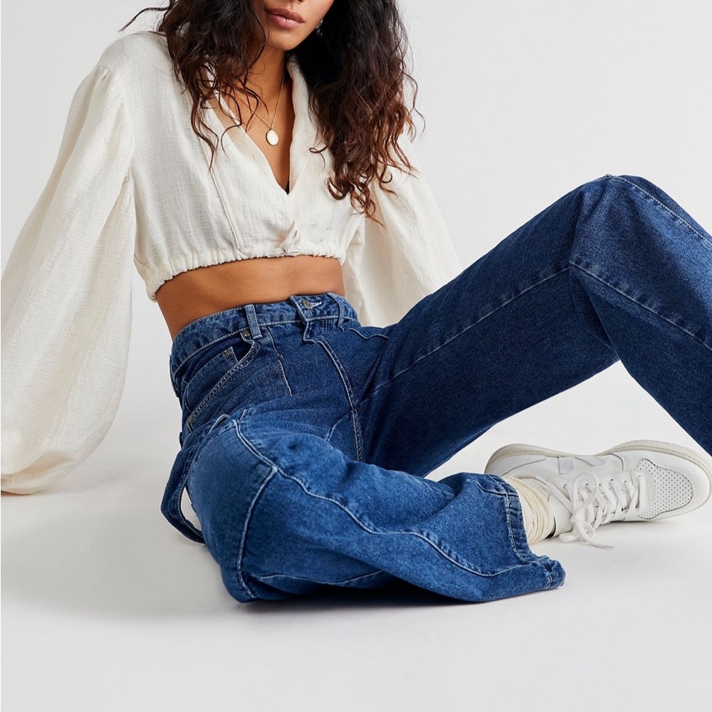 Free People RAGGED PRIEST Shapeshifter Combats Cargo Jeans Medium Wash
